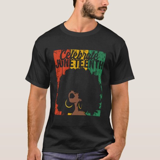 Juneteenth Afrikaanse Kleuren Vieren T-shirt (Voorkant)