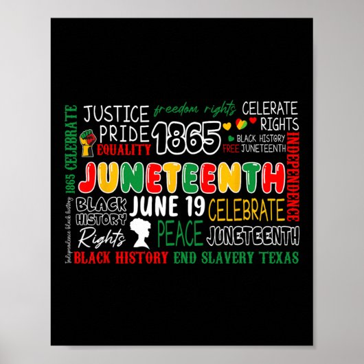 Juneteenth Afrikaanse Vrijheid Vieren 1865 Mannen Poster (Voorkant)