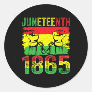 Juneteenth Afro-Amerikaanse Black Freedom 1865 Man Ronde Sticker
