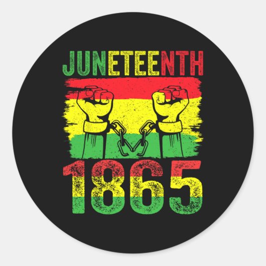 Juneteenth Afro-Amerikaanse Black Freedom 1865 Man Ronde Sticker (Voorkant)