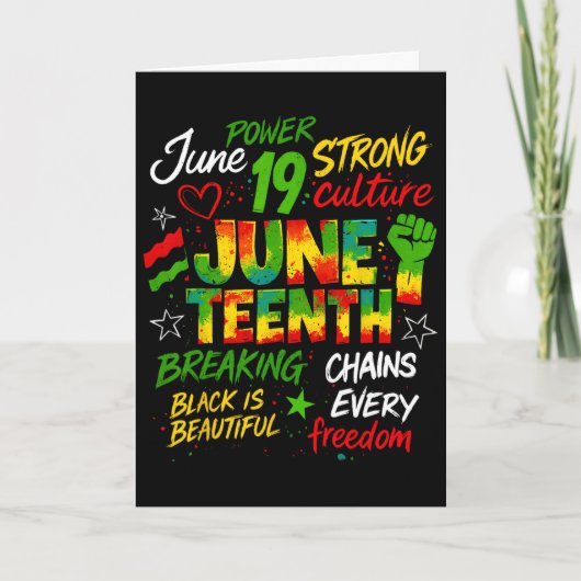 Juneteenth Afro-Amerikaanse Juneteenth 1865 Vrijhe Kaart (Voorkant)