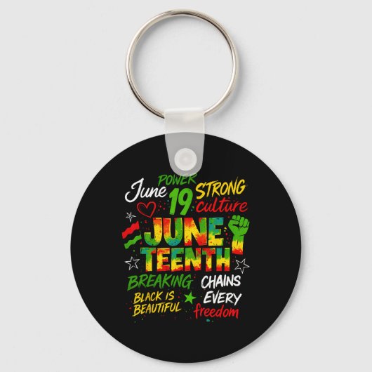 Juneteenth Afro-Amerikaanse Juneteenth 1865 Vrijhe Sleutelhanger (Voorkant)
