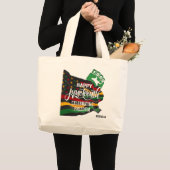 JUNETEENTH Afro-Amerikaanse Vlag Grote Tote Bag (Voorkant (product))