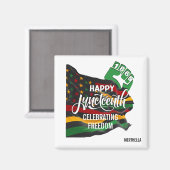JUNETEENTH Afro-Amerikaanse Vlag Magneet (Voorkant / Achterkant)