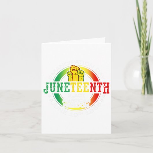 Juneteenth Afro-Amerikaanse vrijheid 1865 Zwarte G Kaart (Voorkant)