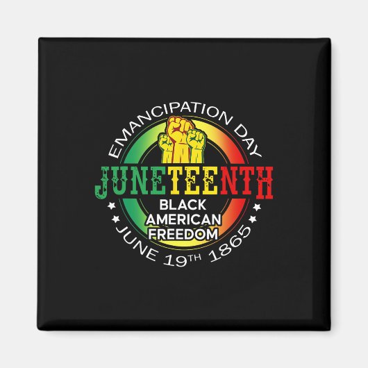 Juneteenth Afro-Amerikaanse vrijheid 1865 Zwarte G Magneet (Voorkant)