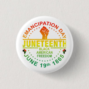 Juneteenth Afro-Amerikaanse Vrijheid Zwart 1865 Ronde Button 3,2 Cm