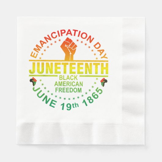 Juneteenth Afro-Amerikaanse Vrijheid Zwart 1865 Servet (Voorkant)