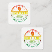 Juneteenth Afro-Amerikaanse Vrijheid Zwart 1865 Vierkante Visitekaartje (Voorkant / Achterkant)