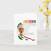 Juneteenth Afro-Amerikaanse Vrijheid Zwarte Geschi Kaart (Gele Bloem)