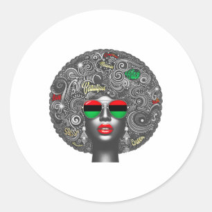 Juneteenth Afro-Amerikaanse Vrouwen Zwarte Geschie Ronde Sticker