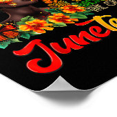 Juneteenth Afro-Amerikaanse zwarte vrouwen zwart Poster (Hoek)