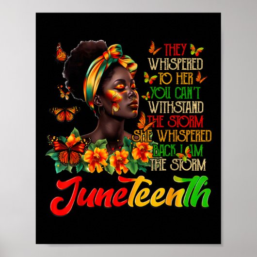 Juneteenth Afro-Amerikaanse zwarte vrouwen zwart Poster (Voorkant)