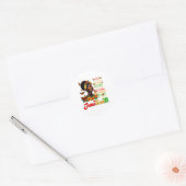 Juneteenth Afro-Amerikaanse zwarte vrouwen zwart Ronde Sticker (Envelop)