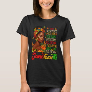 Juneteenth Afro Amerikaanse zwarte vrouwen zwarte T-shirt
