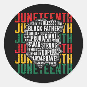 Juneteenth Afro Black Father spreekt Afrikaans-Ame Ronde Sticker