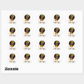 Juneteenth Afro Girl Black Woman Ronde Sticker (Vel)