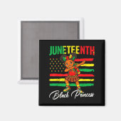 Juneteenth afro meisje dabbing zwarte prinses kind magneet (Voorkant / Achterkant)