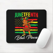 Juneteenth afro meisje dabbing zwarte prinses kind muismat (Met muis)