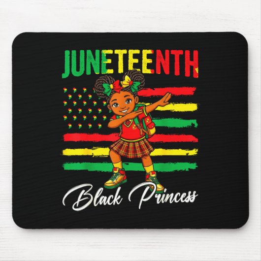 Juneteenth afro meisje dabbing zwarte prinses kind muismat (Voorkant)