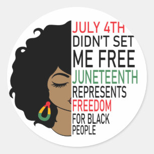Juneteenth Afro Woman Black Girl Ronde Sticker