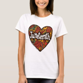 Juneteenth afrocentrische hartpatronen t-shirt