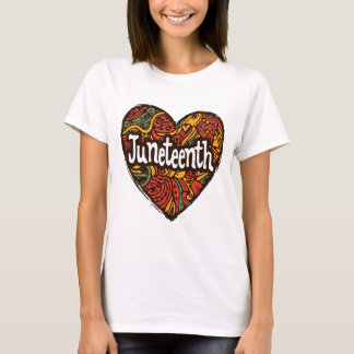 Juneteenth afrocentrische hartpatronen t-shirt