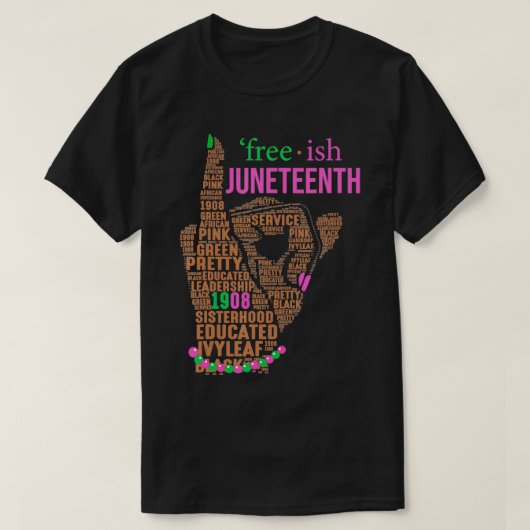 Juneteenth Aka bevriezen sinds 1865 Onafhankelijkh T-shirt (Design voorkant)