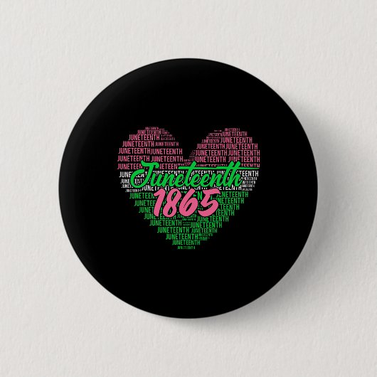 Juneteenth Aka Love Heart Ronde Button 5,7 Cm (Voorkant)