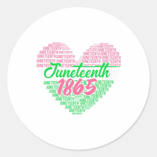 Juneteenth Aka Love Heart Ronde Sticker (Voorkant)