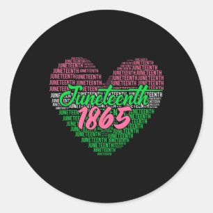 Juneteenth Aka Love Heart Ronde Sticker