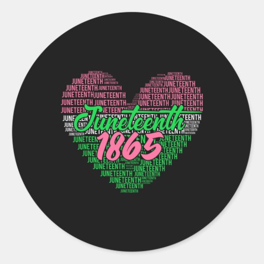 Juneteenth Aka Love Heart Ronde Sticker (Voorkant)