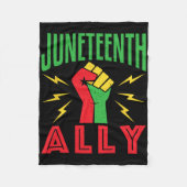 Juneteenth Ally 19 juni Steun Protest Pride Fist Fleece Deken (Voorkant)