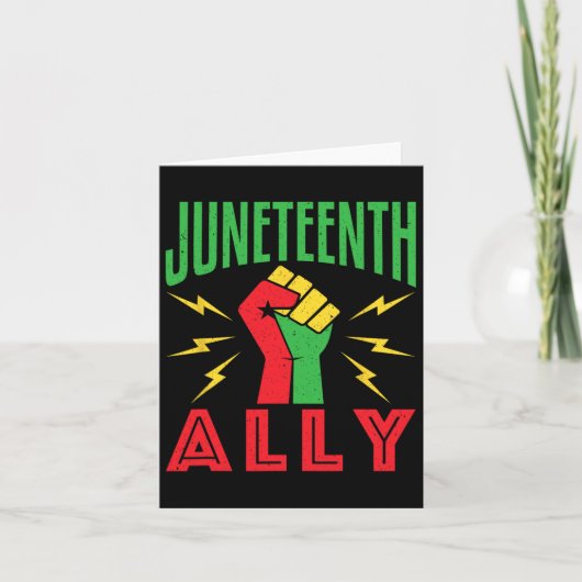 Juneteenth Ally 19 juni Steun Protest Pride Fist Kaart (Voorkant)