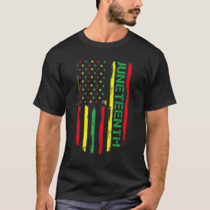 Juneteenth American Flag African Black Freedom Bla T-shirt