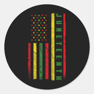 Juneteenth American Flag Emancipation Melanin Blac Ronde Sticker