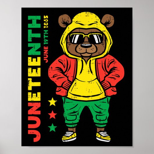 Juneteenth-beer Afro-Amerikaanse Peuter Meisjes Jo Poster (Voorkant)