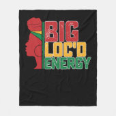 Juneteenth Big Locd Energy Black Freedom Fleece Deken (Voorkant)