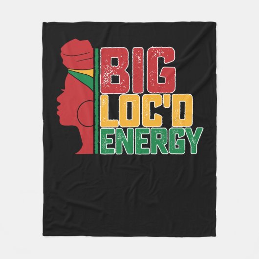 Juneteenth Big Locd Energy Black Freedom Fleece Deken (Voorkant)