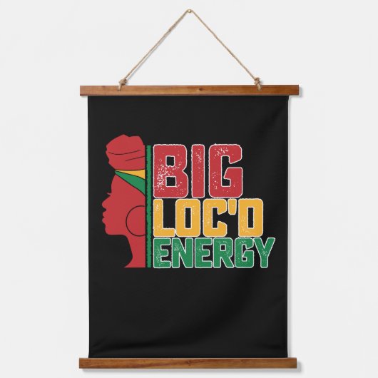 Juneteenth Big Locd Energy Black Freedom Hangend Wandkleed (Voorkant)