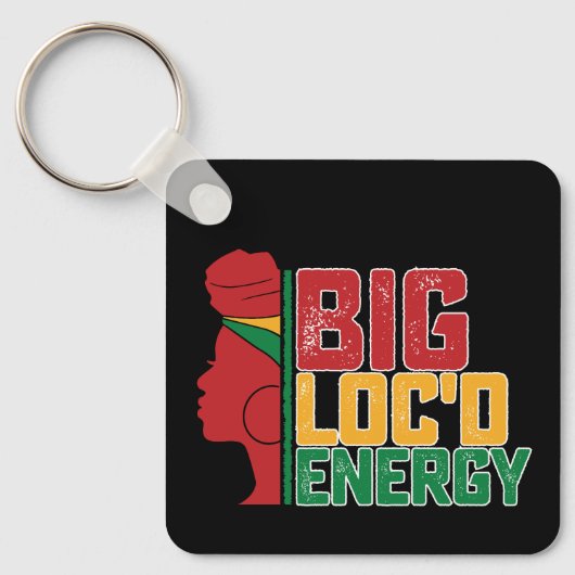 Juneteenth Big Locd Energy Black Freedom Sleutelhanger (Voorkant)