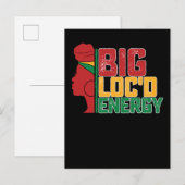 Juneteenth Big Locd Energy Black Freedom Uitnodiging Briefkaart (Voorkant / Achterkant)