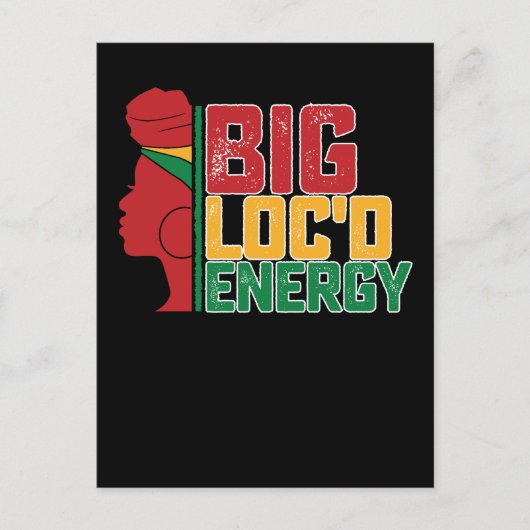 Juneteenth Big Locd Energy Black Freedom Uitnodiging Briefkaart (Voorkant)