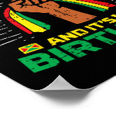 Juneteenth Birthday Afro-Amerikaans Zwart Mannen W Poster (Hoek)