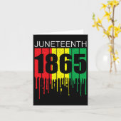 Juneteenth Black African American Flag Freedom Vin Kaart (Gele Bloem)