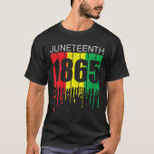 Juneteenth Black African American Flag Freedom Vin T-shirt (Voorkant)