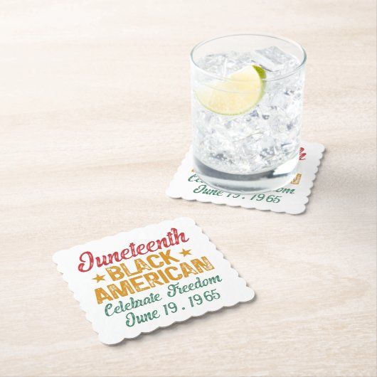 Juneteenth Black American Celebrate Freedom Cool Kartonnen Onderzetters (Insitu)