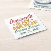 Juneteenth Black American Celebrate Freedom Cool Kartonnen Onderzetters (Gebogen)