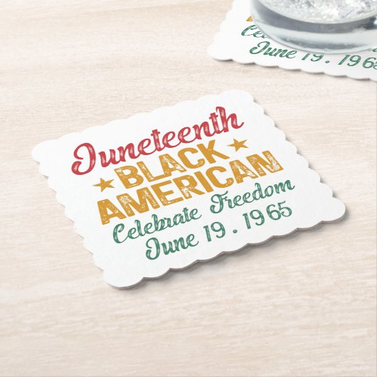 Juneteenth Black American Celebrate Freedom Cool Kartonnen Onderzetters (Gebogen)