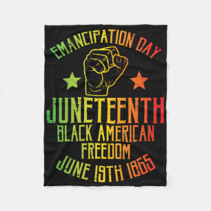 Juneteenth Black American Freedom June 19th Emanci Fleece Deken